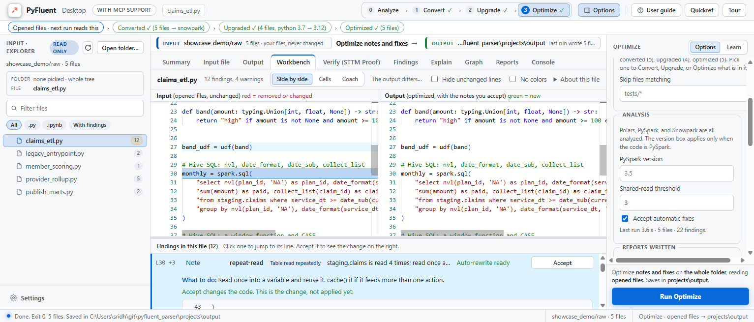 PyFluent Workbench side-by-side diff